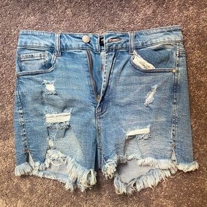 High rise jean shorts.